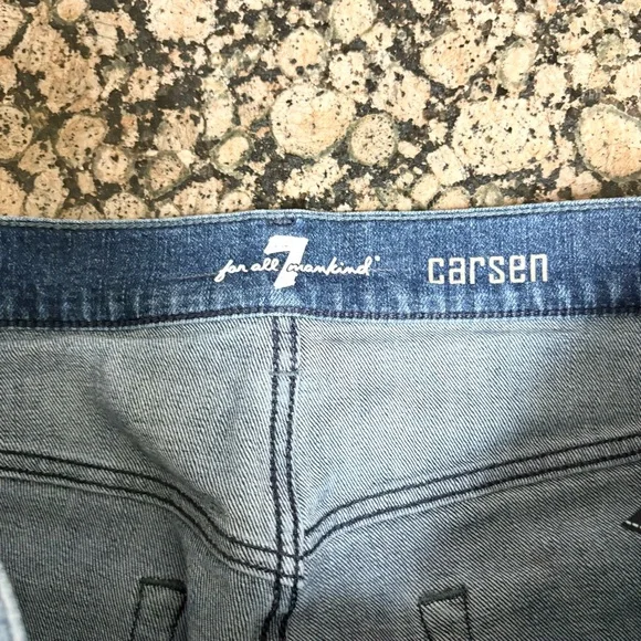 7 For All Mankind Jeans Mens Medium Wash Carsen Straight Leg Denim Size 33x33 - Picture 4 of 6